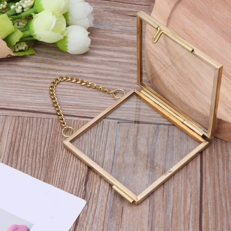 Antique bronze gift hanging picture picture glass metal frame vintage free holder hanging frames home decor gift photo frame art frames