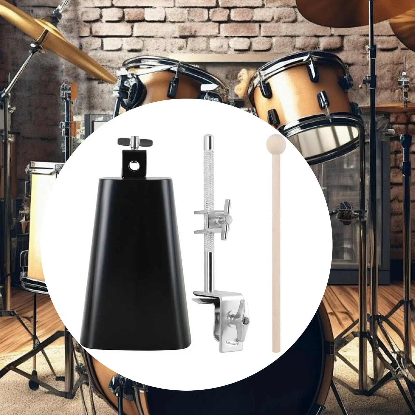 

7" Cowbell Mount Clamp Noisemakers Easy Installation Drum Cow Bell Support Stand Percussion Instrument Cowbell Mounting Bracket