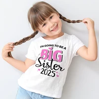 I'm Going To Be A Big Sister Printed Girls Shirt Tee Pregnancy Announcement Kids T-shirt Child Summer Short Sleeve Clothes Tops 1