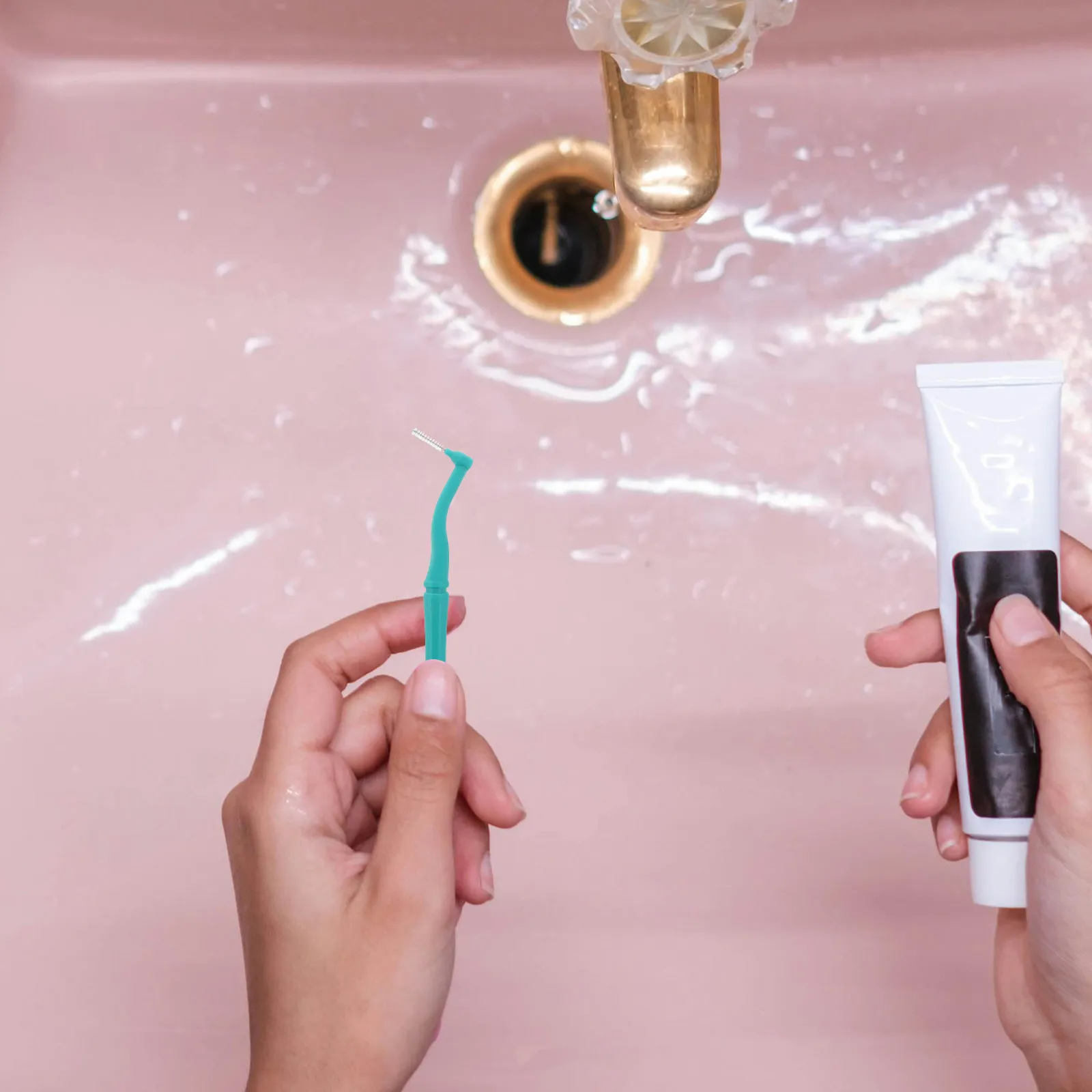 20개 휴대용 치간 칫솔, 교정기용 L자형 이쑤시개 칫솔, 효과적인 세척, 여행용 구강 관리, 치아 틈새 제거기