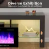 Modern 70" TV Fireplace Stand with 12-Color LED Lights & 12-Color Flame, High Gloss Floating Fireplace Entertainment Center 4