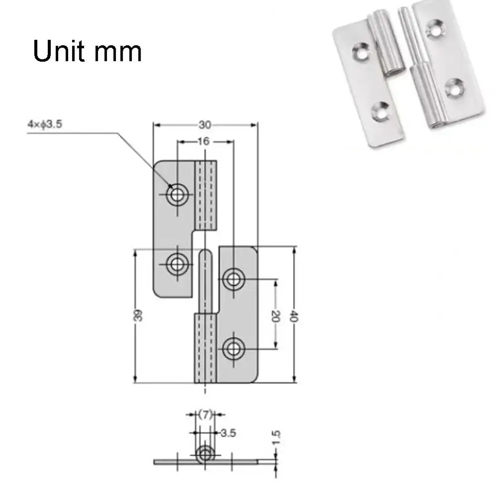 1Pcs Slip Joint Removable Hinge Lift Flag Off Left Right Open Detachable Hinges Furniture Hardware 304 Stainless Steel