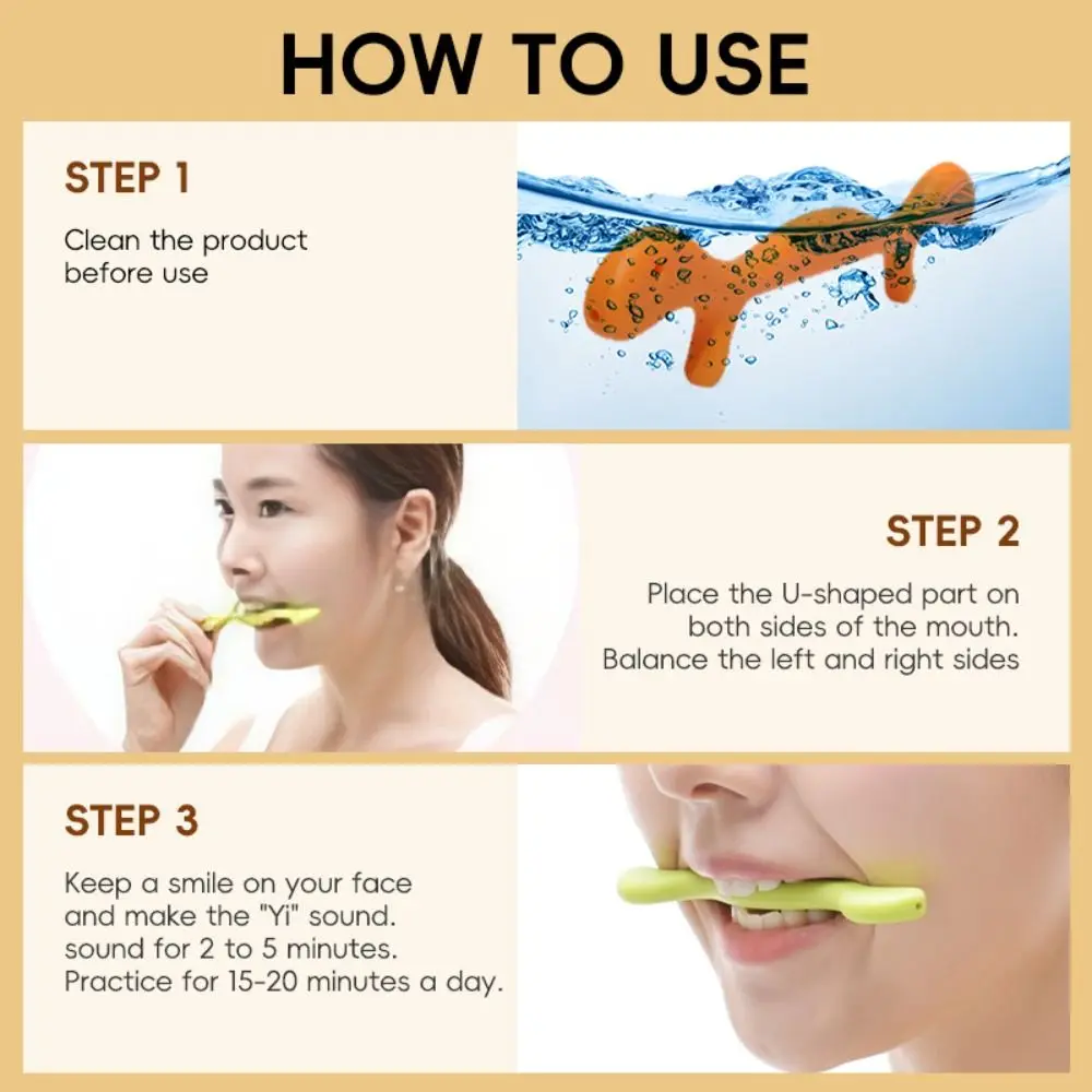 3 Color Smile Training Beauty Tool Silicone Portable Mouth Smile Training Massager Facial Line Corrector