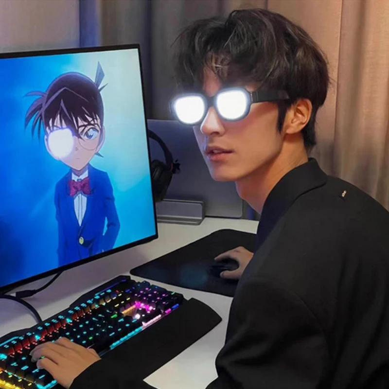 LED Light-Up Glasses Cyberpunk Style Cosplay Accessory for Adults (Generic)