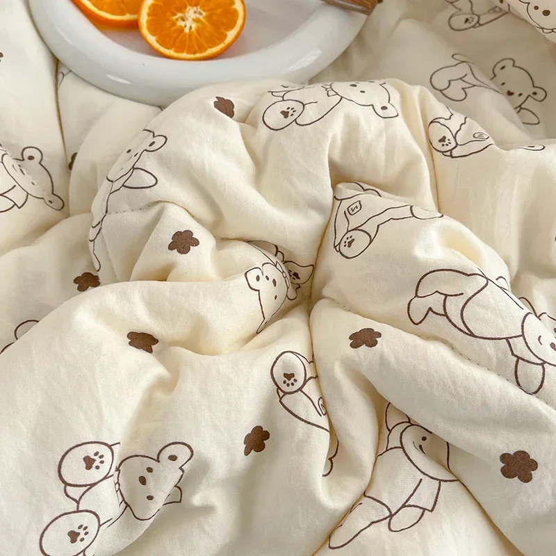 Washed Double Gauze Summer Blanket Grade A Lightweight Breathable Thin Quilt Queen Soya Fibre Fill Summer Comforter