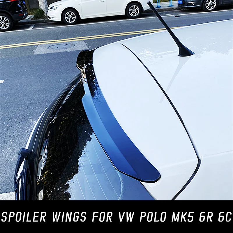 Per Vw Volkswagen Polo Mk5 6R 6C 2011 12 13 14 15 16 17 Coperchio Del Bagagliaio Posteriore Labbro A Coda D'Anatra Spoiler Sul Tetto Ali Accessori Per