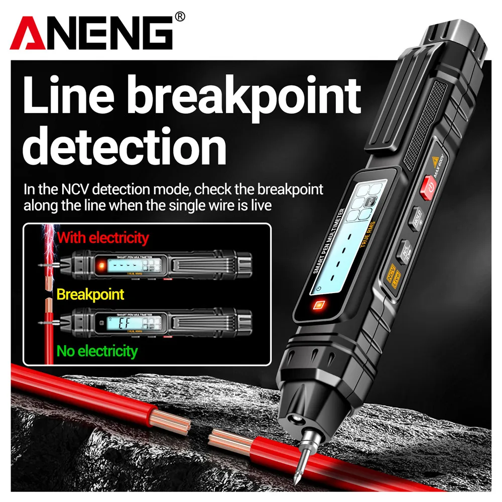 ANENG A3005 AC/DC Voltage Resistance Capacitance Hz Tester 4000 Counts Multifunctional Pen Meter Non-Contact Auto for Lab Home 2