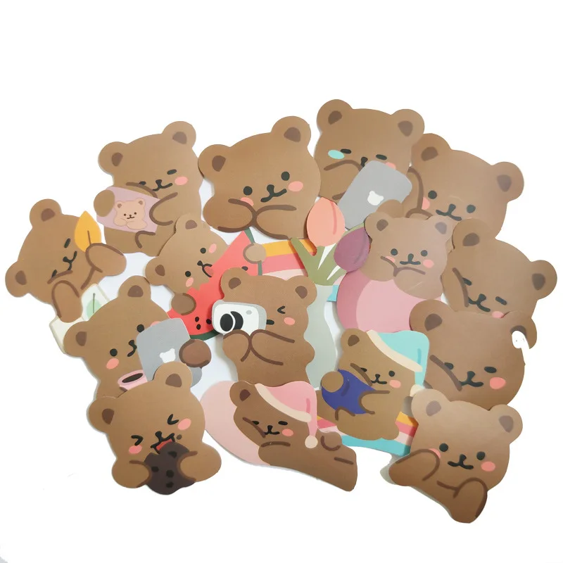 귀여운 곰 스티커 노트북 자전거 기타 스케이트보드 스티커, 아이 DIY 그래피티 방수 스티커, 10 개, 30 개, 60 개