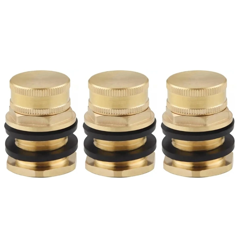 

Pack of 3 Durable Brass Bulkhead Fitting for Water Tanks and More Leak proof " Female to 3/4" GHT Male Connector