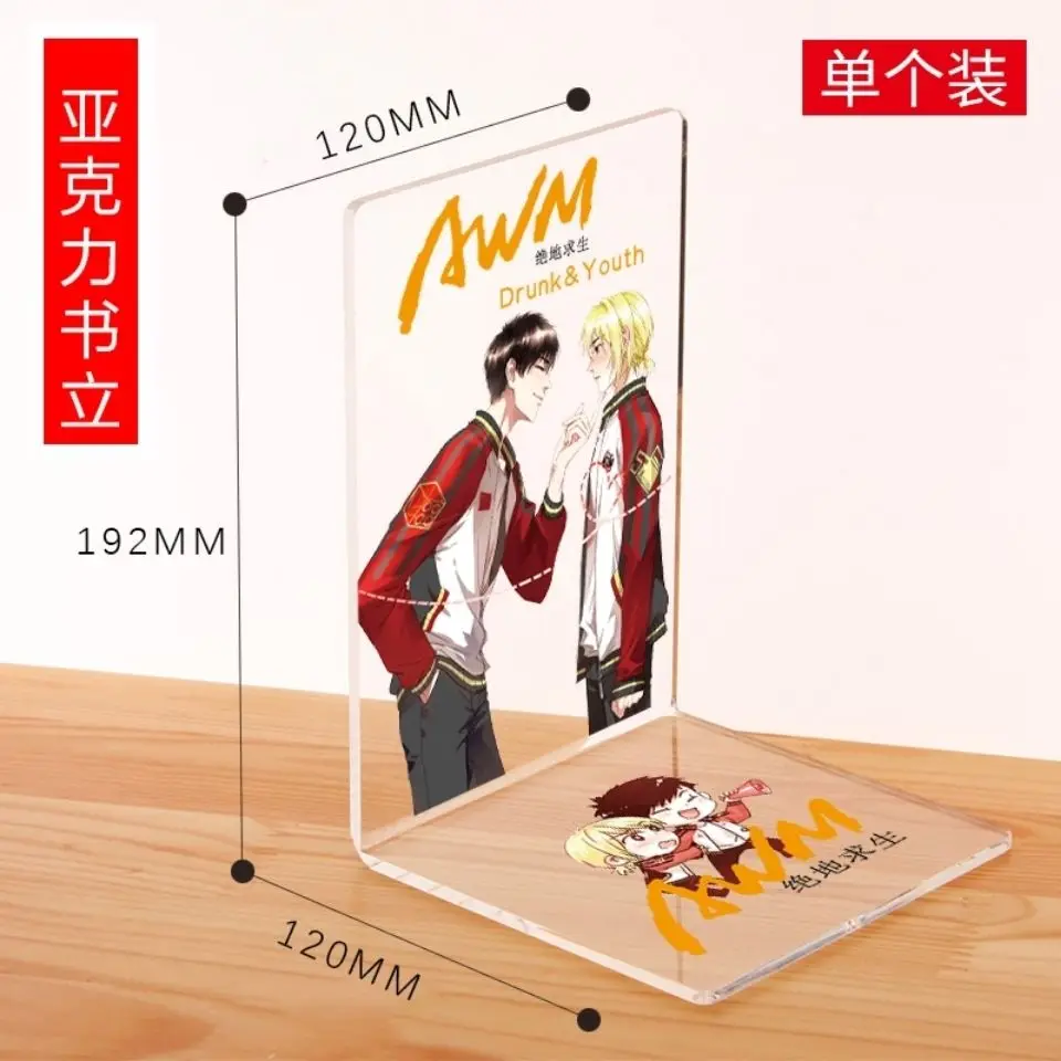 Acrylic bookstand transparent fake slackers Demon Slayer bookends books holder for reading 2pcs
