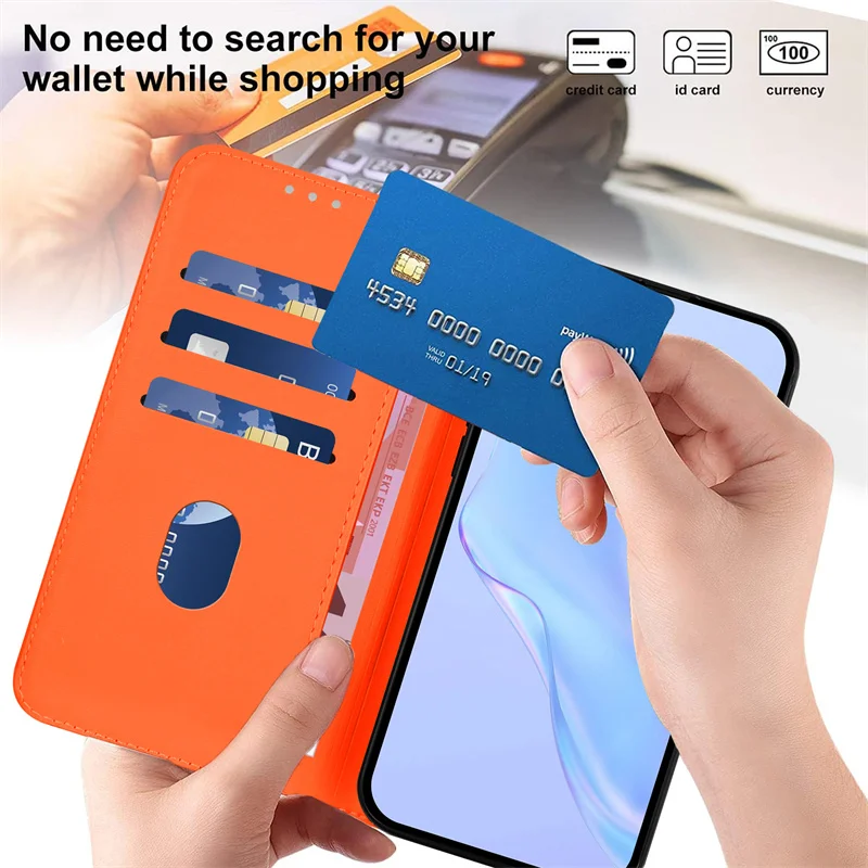 Dopamine Color Flip Stand Wallet Phone Case - Enhanced Protection and Style