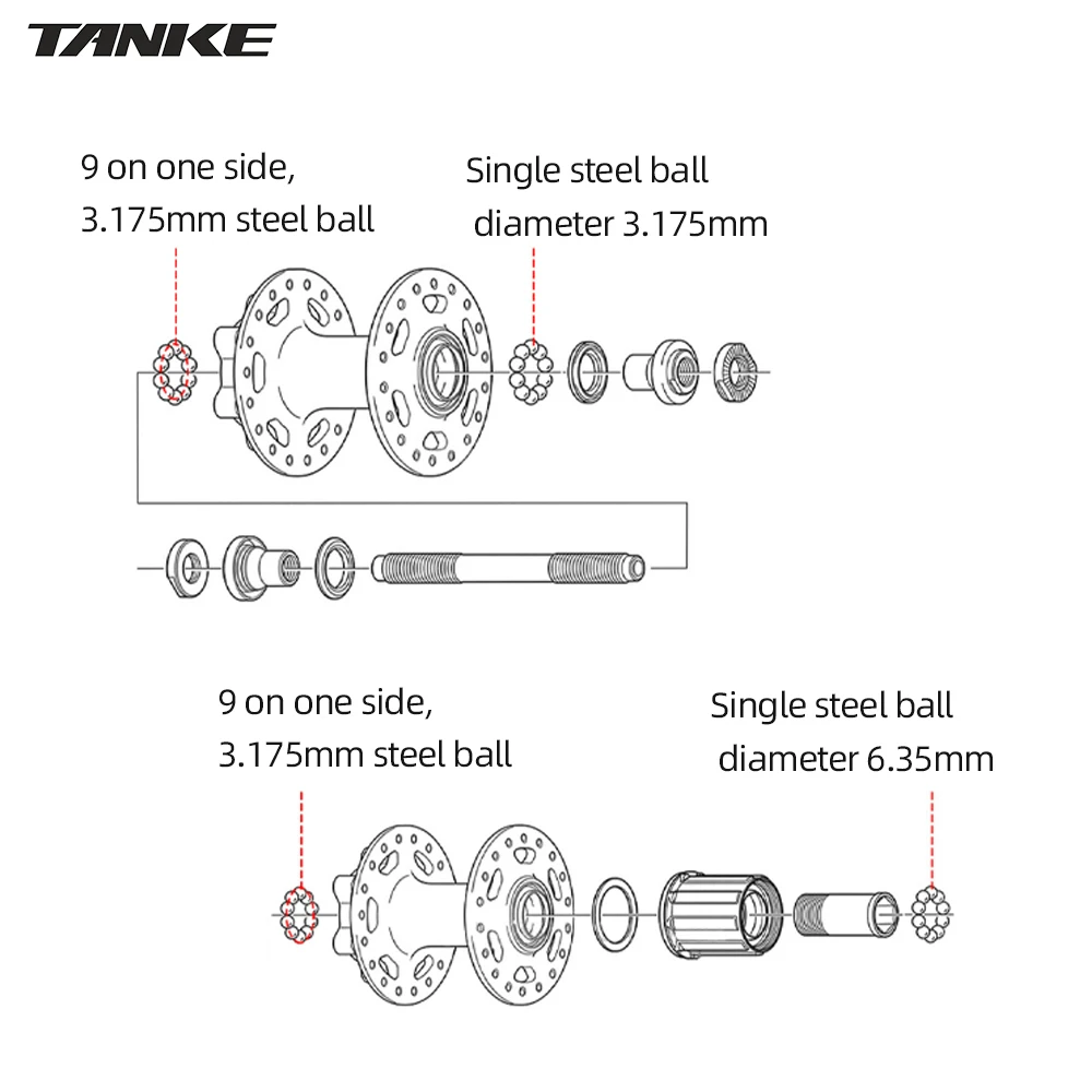 Mountain bicycle hubs 32 holes MTB steel beads ball quick release 135mm disc brake for HG 8 9 10 11 12 speed