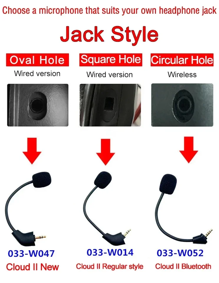 Microphone De Remplacement Pour Casque Gaming Kingston HyperX Cloud II - Prise 3,5 Mm, Flexible, Réduction De Bruit