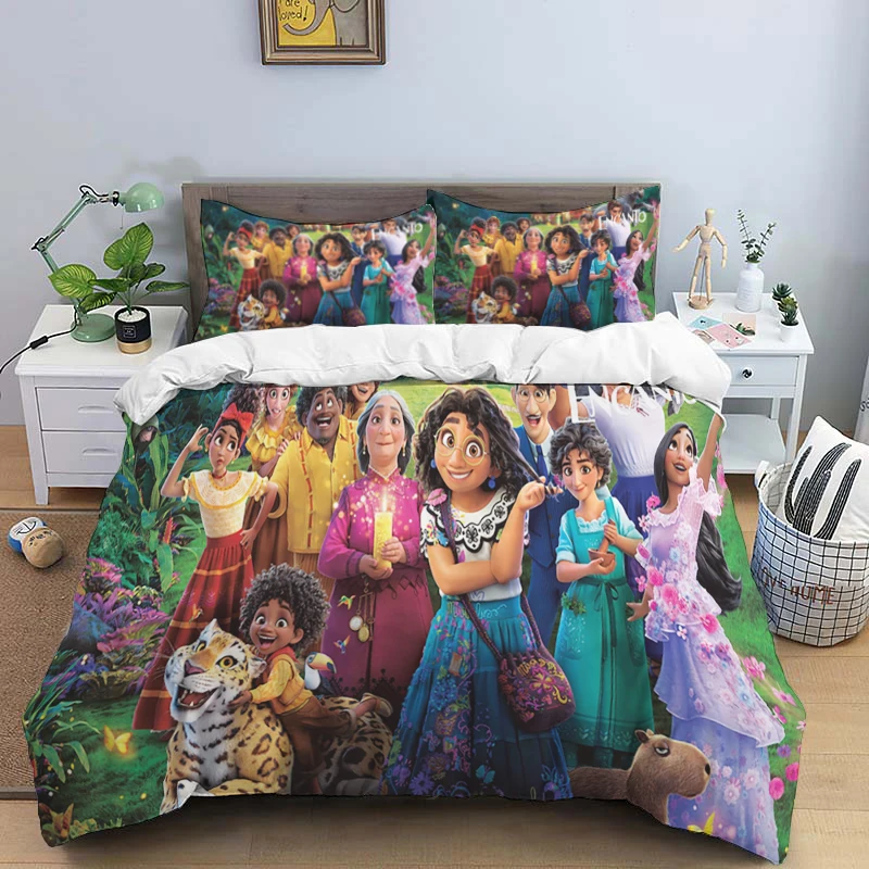 thumbnail image 1 of Disney Cartoon Encanto Print Three Piece Bedding Set Cover Set With Pillowcase Children or Adults for King Queen Full Twin Size, 1 of 5