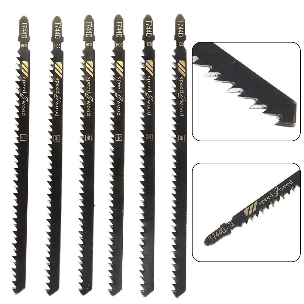 

5Pcs 180mm Jig Saw Blade T-shank Multi Saber Saws Chipboard Plywood Wood Fast Cutting Jigsaw Blades T744D 6 TPI