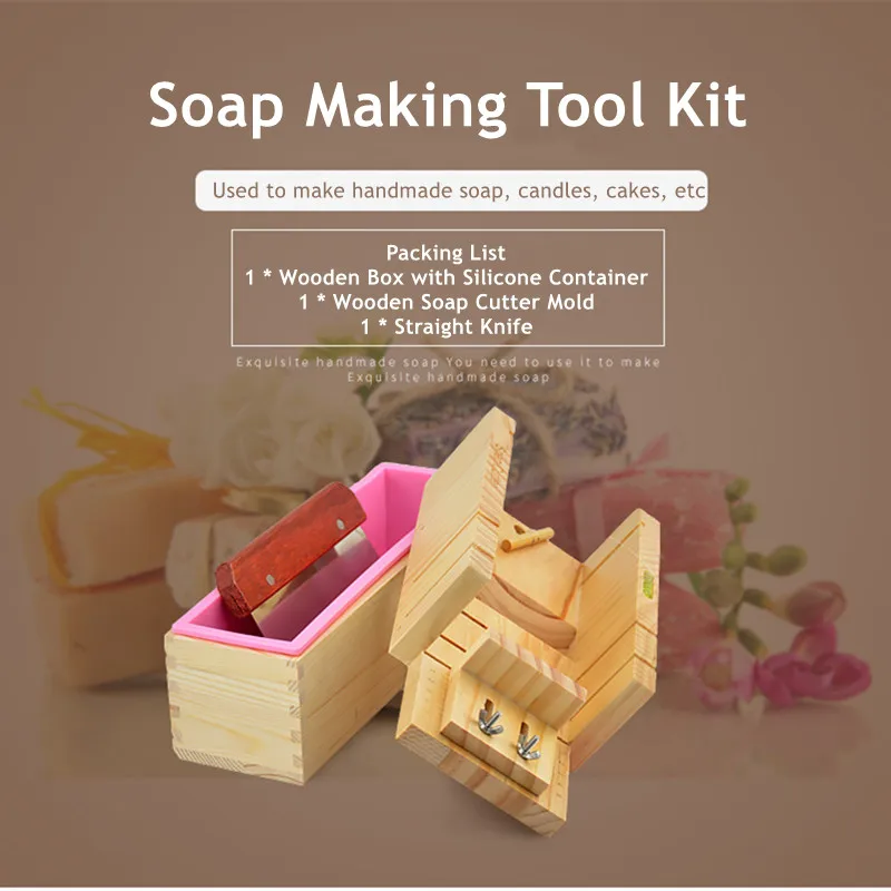

Soap Making Tool Kit Loaf Soap Mould Adjustable Wooden Soap Cutter Slicer Gift