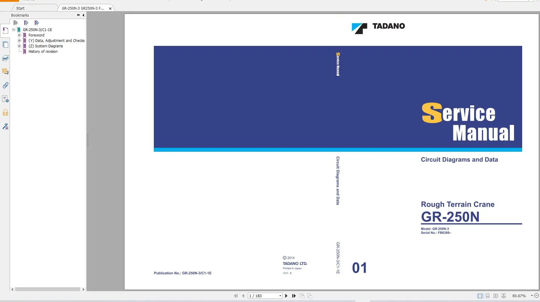 

Tadano Crane GA GR GS GT 6.0 GB PDF Service Manual Circuit Diagram, Operator & Maintenance Manual DVD