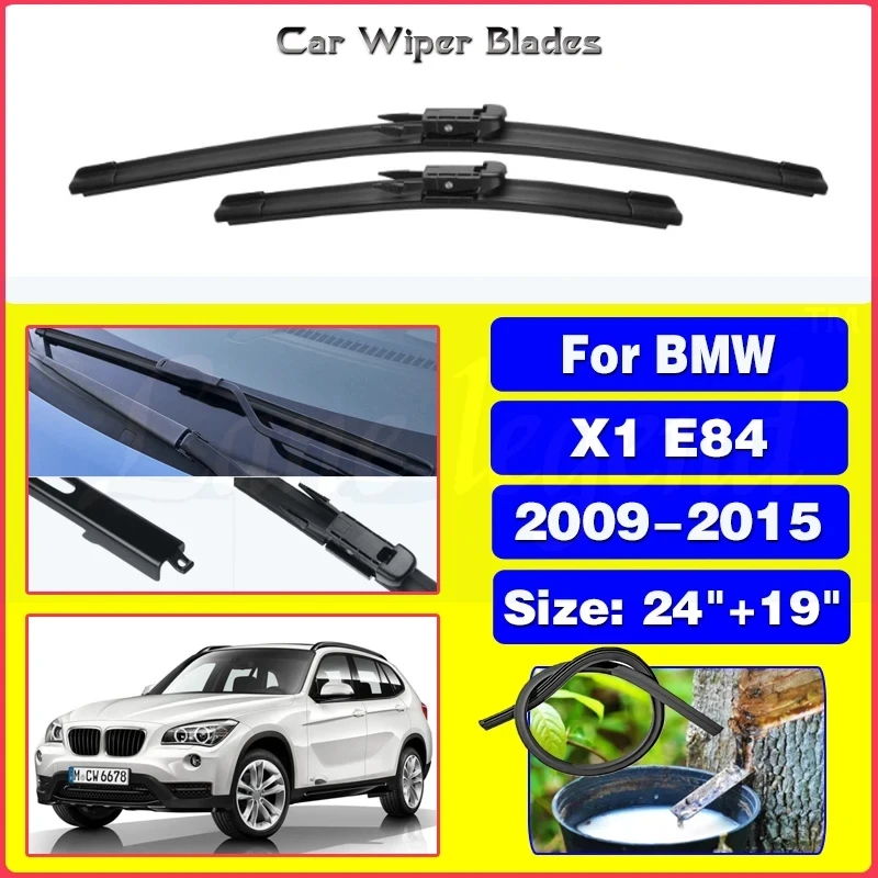 

Стеклоочистители передние для BMW X1 E84, 2009, 2010, 2011, 2012, 2013, 2014, 2015, резиновые щетки стеклоочистителя лобового стекла, 24 дюйма + 19 дюймов