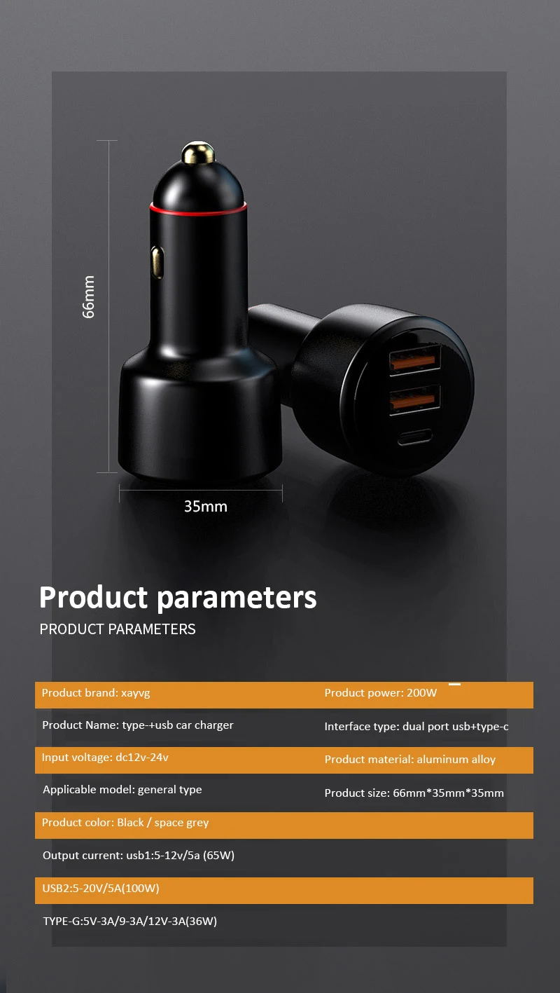 200W Car Charger USB Port Fast Charging For IPhone 13 12 11 Huawei Xiaomi Samsung Mi Type C Mobile Phone_voghion.com