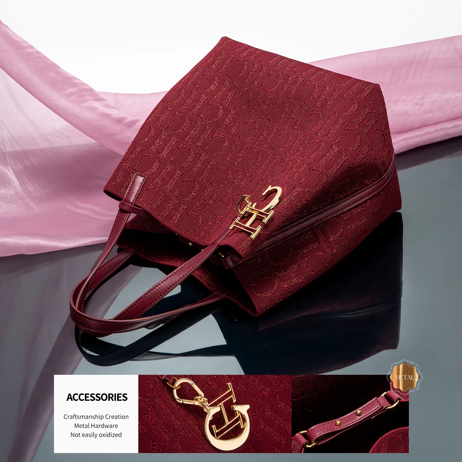 حقيبة دلو نسائية عصرية ذات لون سادة