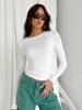Women Casual Long Sleeve T-Shirts Spring Autumn Solid Slim Fit Pullovers Tees Shirts Female Streetwear Base Tees Tops  Casual 4