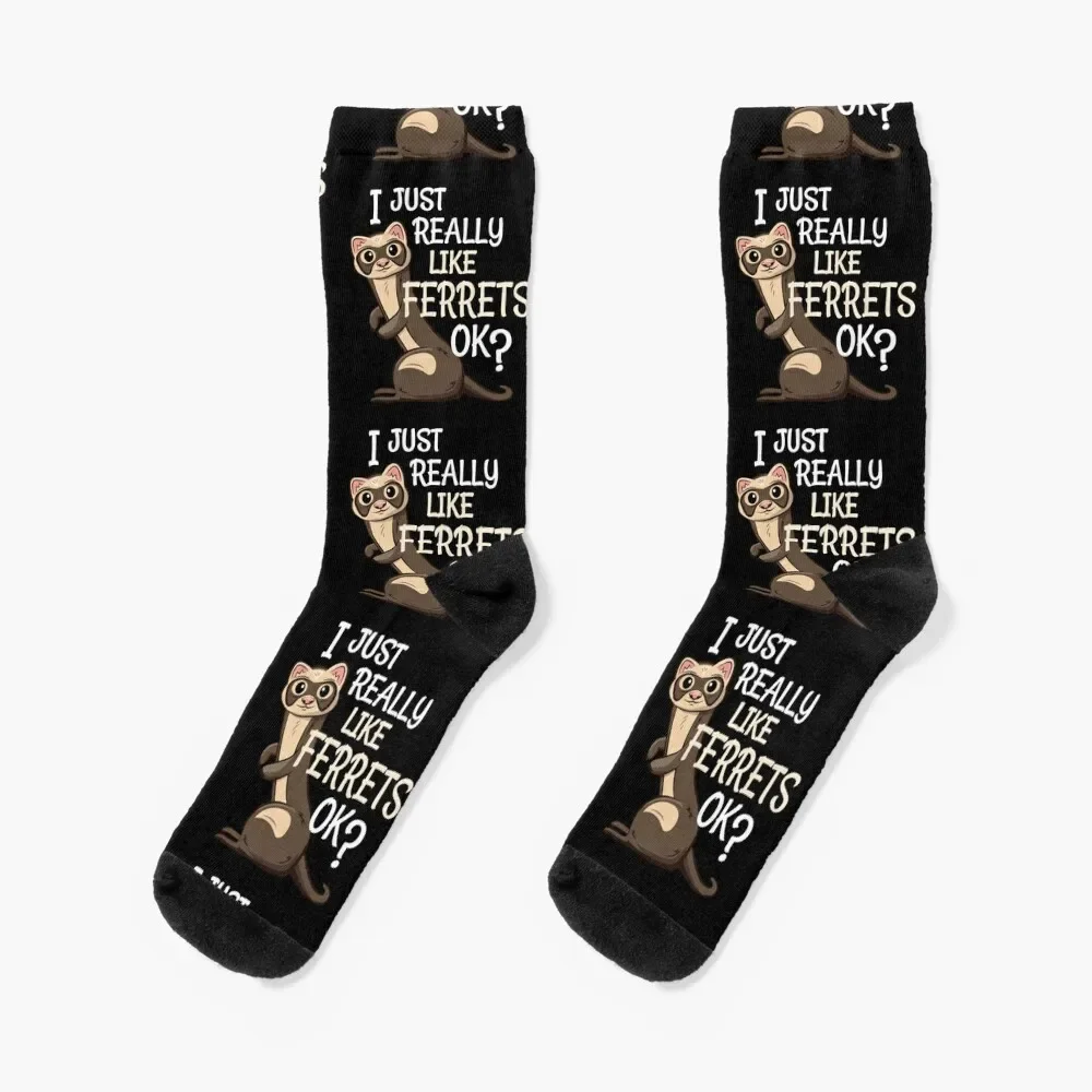 

Ferret Lover Gift - I Just Really Like Ferrets OK Socks Soccer football aesthetic gym Socks Woman Men's