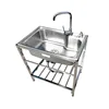 Kitchen sink Handmade stainless steel single bowl sink above counter or wall mounted vegetable Wash basin set 5