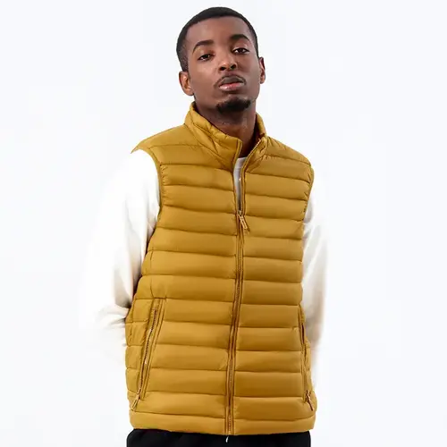 Autumn Winter Men's Vest Stand Collar Plus Size Casual Sleeveless Warm Waistcoat Jacket Wholesale Cotton Padded Outerwear - Image 8