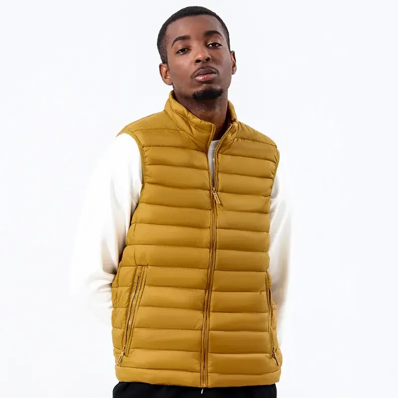 Autumn Winter Men's Vest Stand Collar Plus Size Casual Sleeveless Warm Waistcoat Jacket Wholesale Cotton Padded Outerwear - Image 8