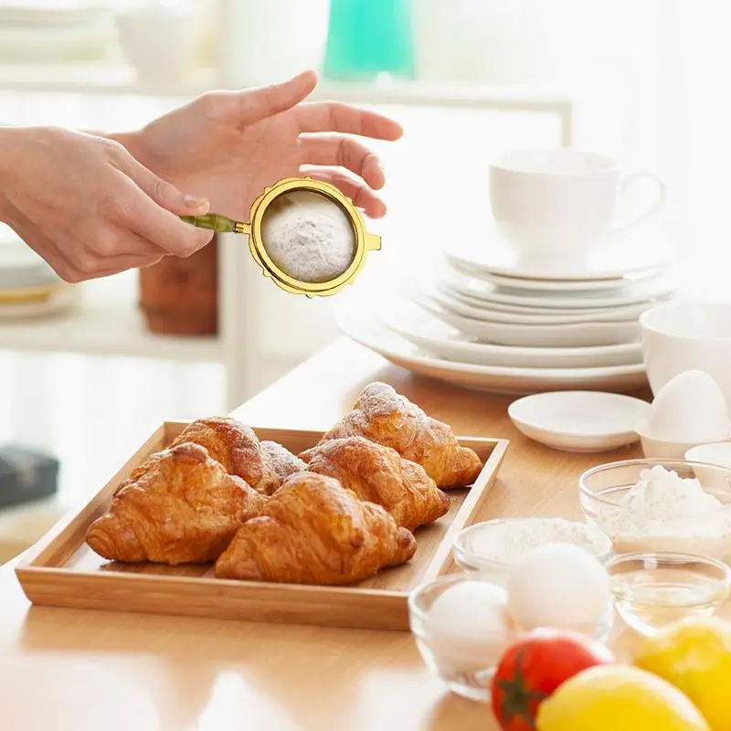 Loose Tea Infuser Mesh Tea Sifter With Handle Food Sifters Food Strainer For Straining Cocktail Juice And Sifting Flour Powdered