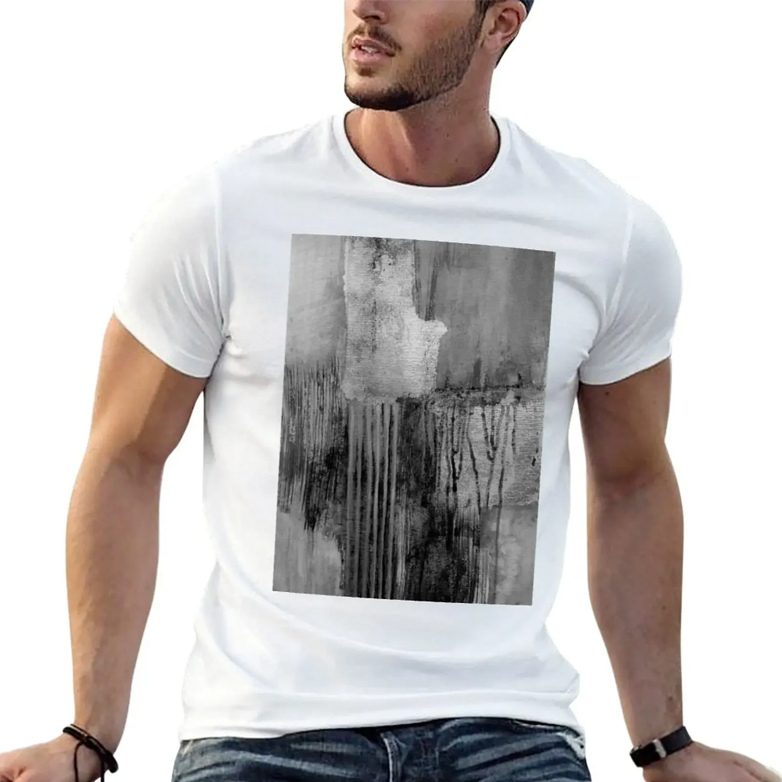 

Gray abstract T-shirt plus size tops tees T-shirts for men cotton