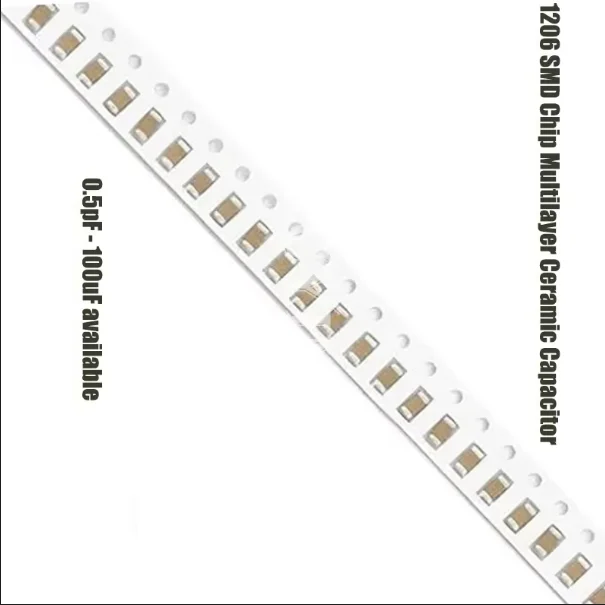 SMD Thick Film Chip Multilayer Ceramic Capacitor 100pcs/lot 1206 50V 0.5pF-100uF 10NF 100NF 1UF 2.2UF 4.7UF 22PF 2.2pF 47pF