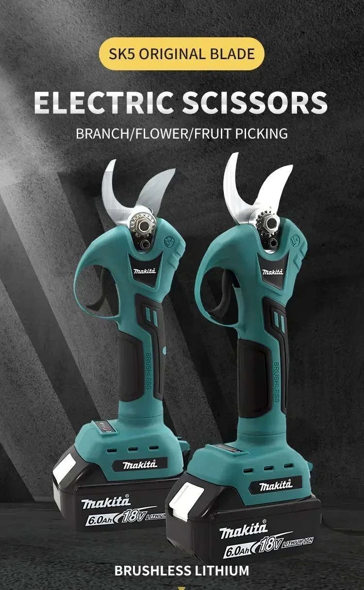 18V Battery Cordless Pruning Shears Professional Electrician Scissors Wireless G