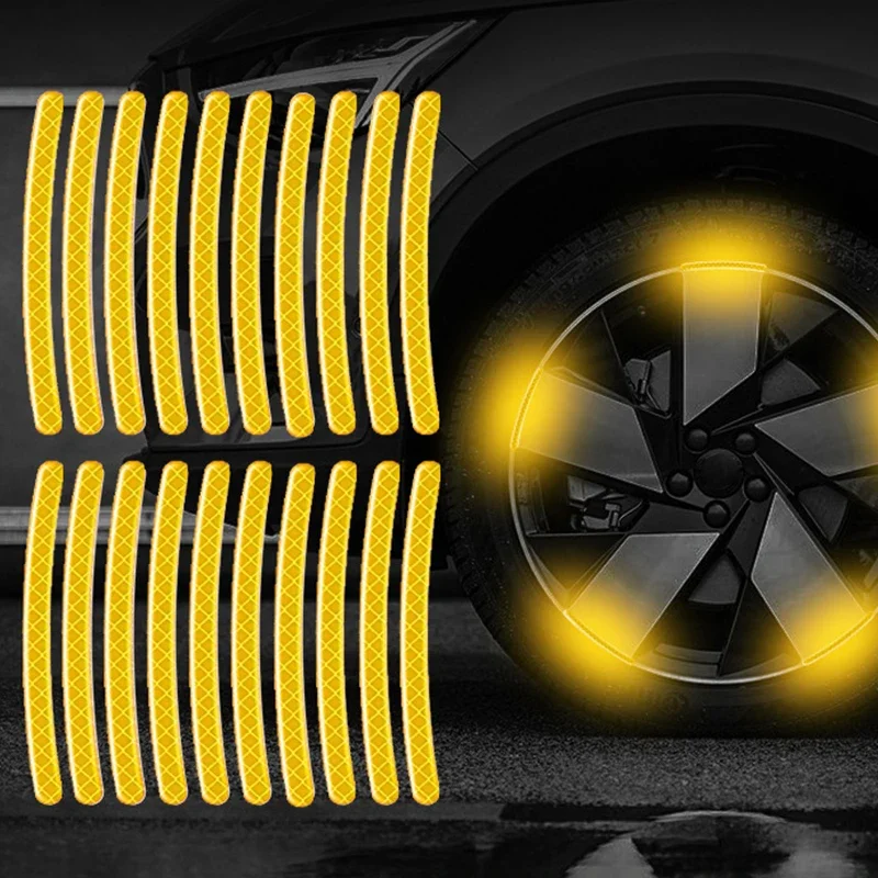 20x Nastro Riflettente Rosso Per Auto – Adesivo Per Cerchi, Mozzi E Moto – Striscia Universale