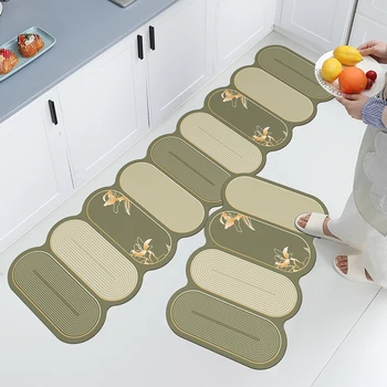 Tappeti impermeabili in pelle PVC Tappeto lungo antiscivolo Tappeto Tappetino da cucina Tappetini resistenti all'olio 1