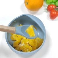 Soft Silicone Baby Feeding Bowl Silicone Bibs/Bowl/Spoon Baby Dining Bowl Non-Slip 3Pcs Set Feeding Bowls