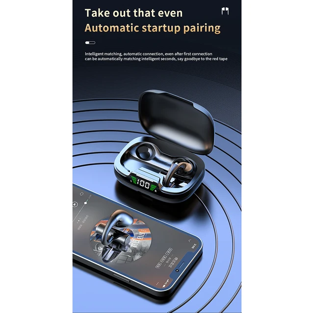 Wireless Earbuds Stereo Sound Earphones With Power Display Charging Case For Cell Phone Computer Laptop 4