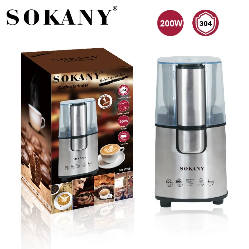 

Stainless Steel Grinder One Touch Push-Button Control, 75 gr Coffee Bean Capacity Coffee Bean Grinder