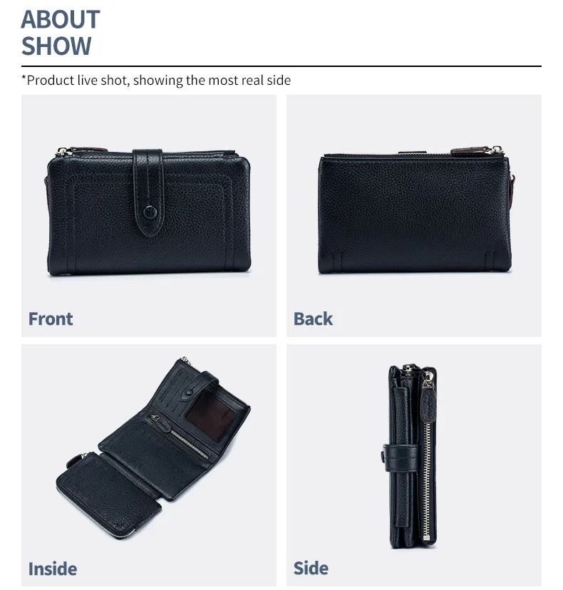 Kurze Karten halter Damen Brieftasche Echt leder Geldbörse weiche echte Rindsleder Brieftasche Frau – Detail 22