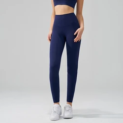 SOISOU High Waist Breathable Nylon Yoga Leggings - S (Deep Navy Blue)