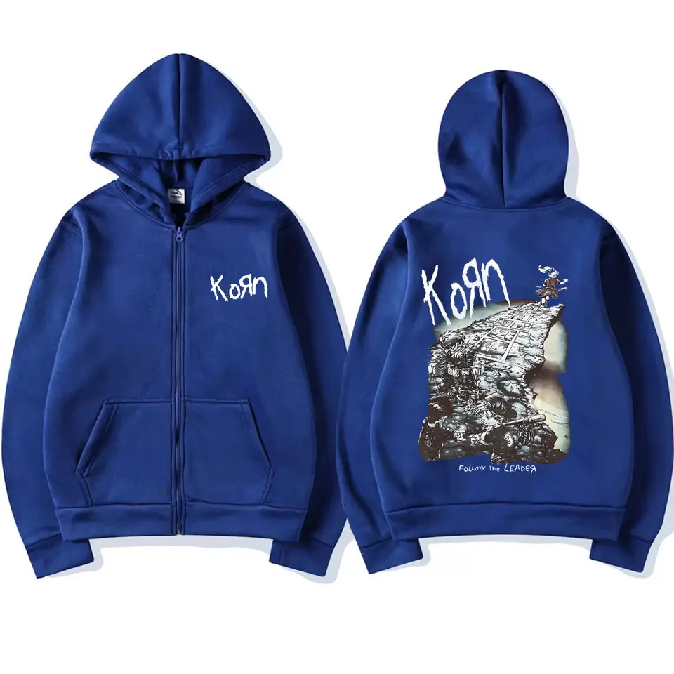 Rock band korn ftl 25 siga o líder gráfico zíper hoodie masculino