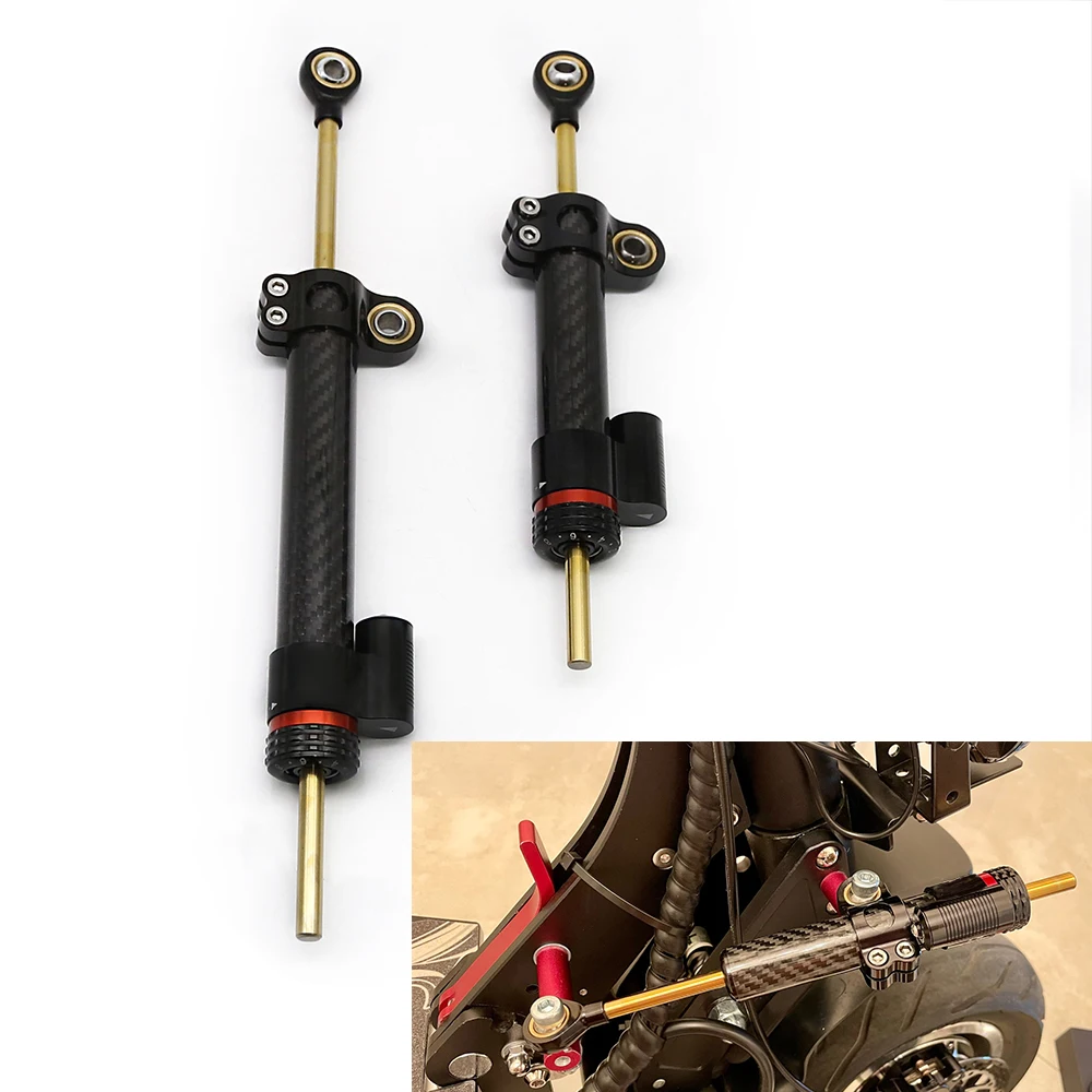 Fiber Carbon Steering Damper Universal Motorcycle Adjustable Steering