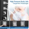 Shower Panel Tower System with LED Lights - No Battery Needed Shower Column with Rainfall Waterfall Shower Body Jets Handheld 5