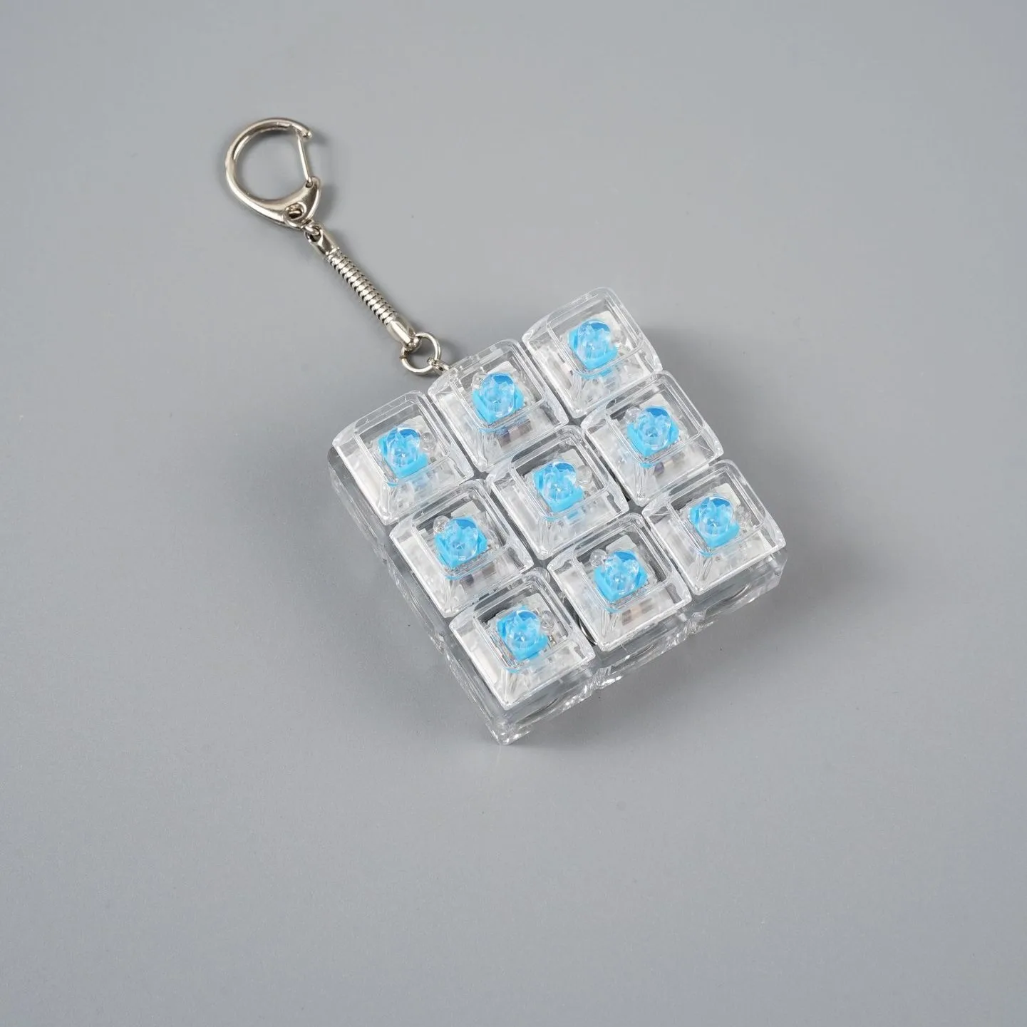 Compact LED Keychain with Clickable Buttons - Stress Relief Desk Accessory & Office Decor Gift