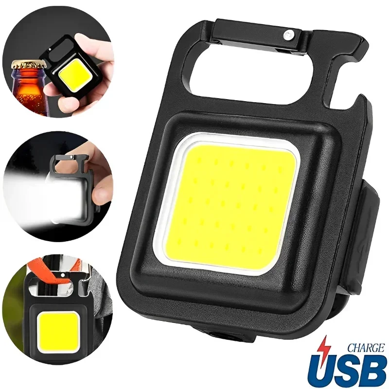 

Mini COB Keychain LED Light USB Rechargeable Magnetic Mount Work Lamp Outdoor Camping Hiking Flashlight Car Repairing Work Lamp