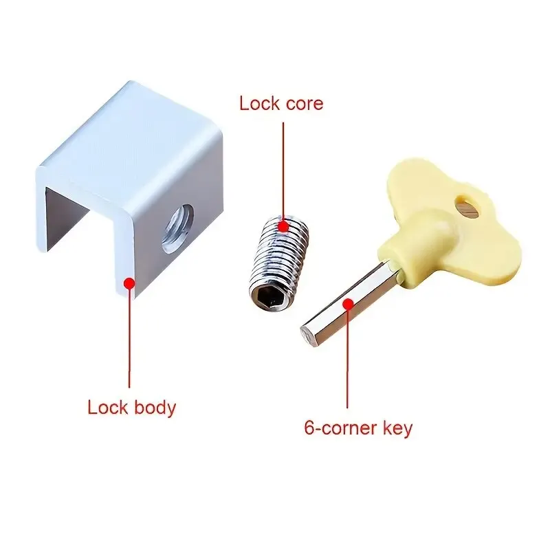 Window Lock 2pcs Window Lock Buckle Fixed Aluminum Alloy Screen Sliding Window Child Protection Safety Household Anti-Theft Limit Device