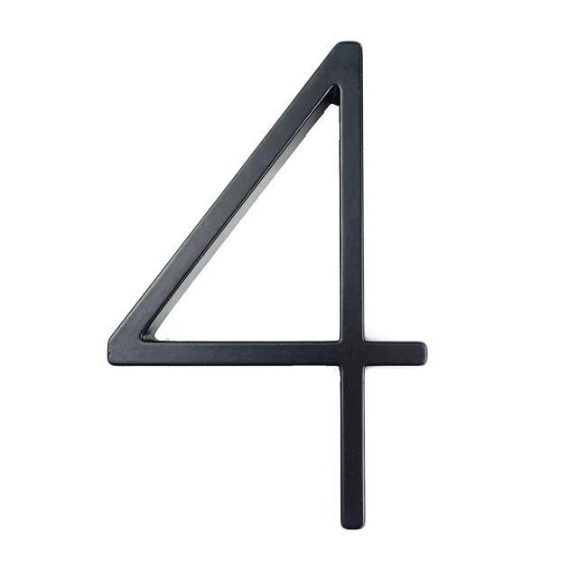 125mm Floating House Number Letters Big Modern Door Alphabet Home Outdoor 5 in.Black Numbers Address Plaque Dash Slash Sign #0-9 4