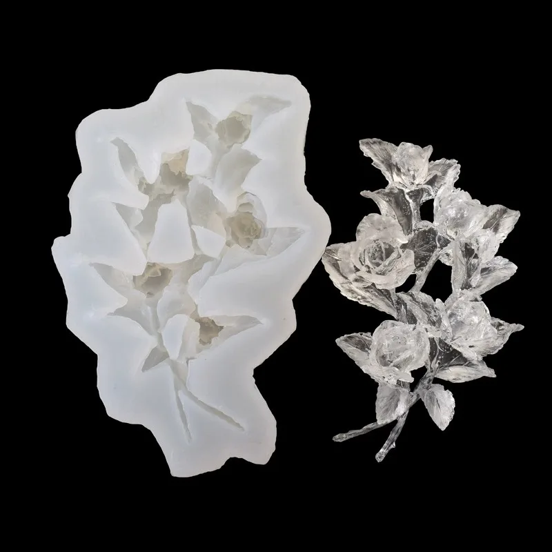 1Pcs Rose Bouquet Silicone Mold DIY Handmade Crystal Drip Glue Aromatherapy Gypsum Decoration Mold Kitchen Baking Chocolate Mold