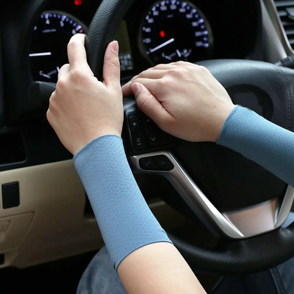1Pair Golf Solid Color Outdoor For Men Women Unisex Ice Silk Sleeves Sports Wristband Cycling Arm Sleeves Sunscreen Wrist