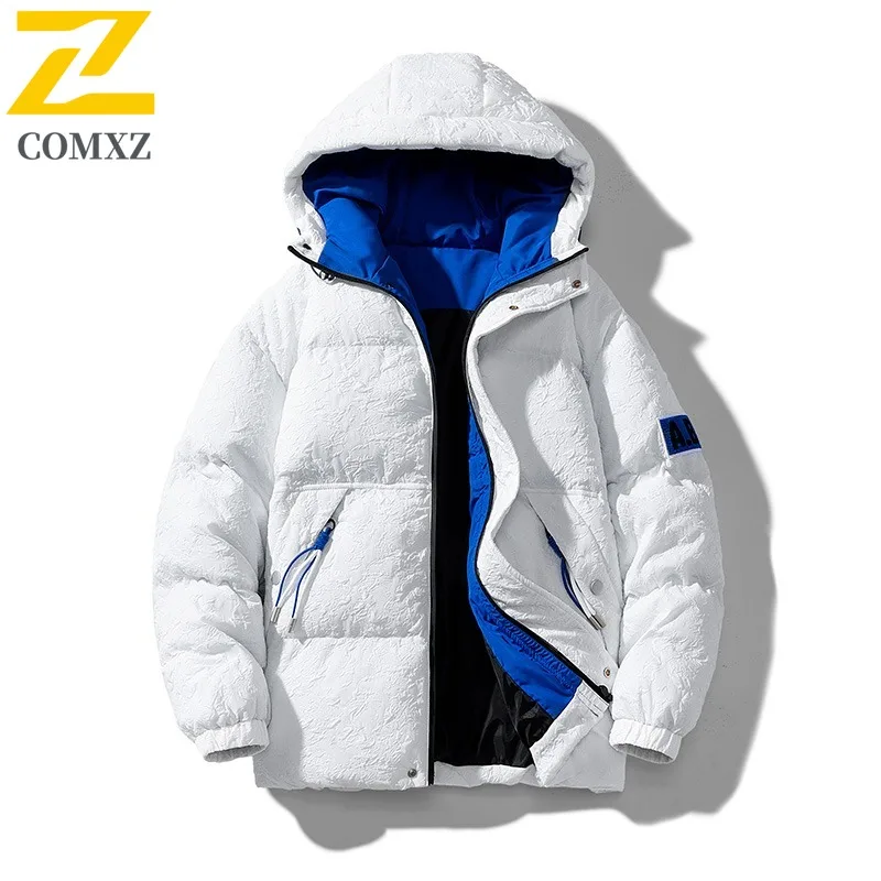 Men's Stand Collar Puffer Jacket Heavy Duty Thermal Coat Waterproof Windproof American Style Streetwear Autumn Winter Outerwear